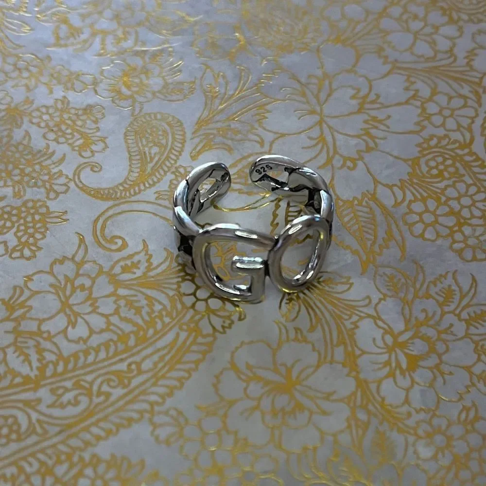 The GO Ring statement retro adjustable 925 silver